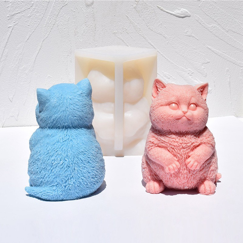 Candle Making Fat - 3D Fat Cat Silicone Candle Mold,
