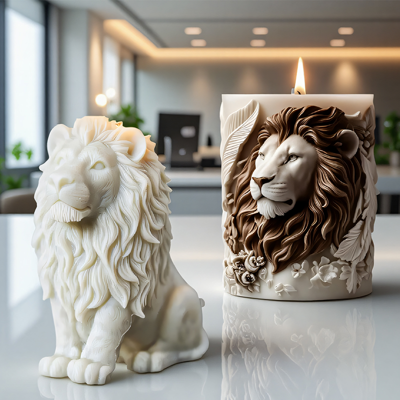 Candle Making Temperature - 3D Lion Relief Candle Mold -