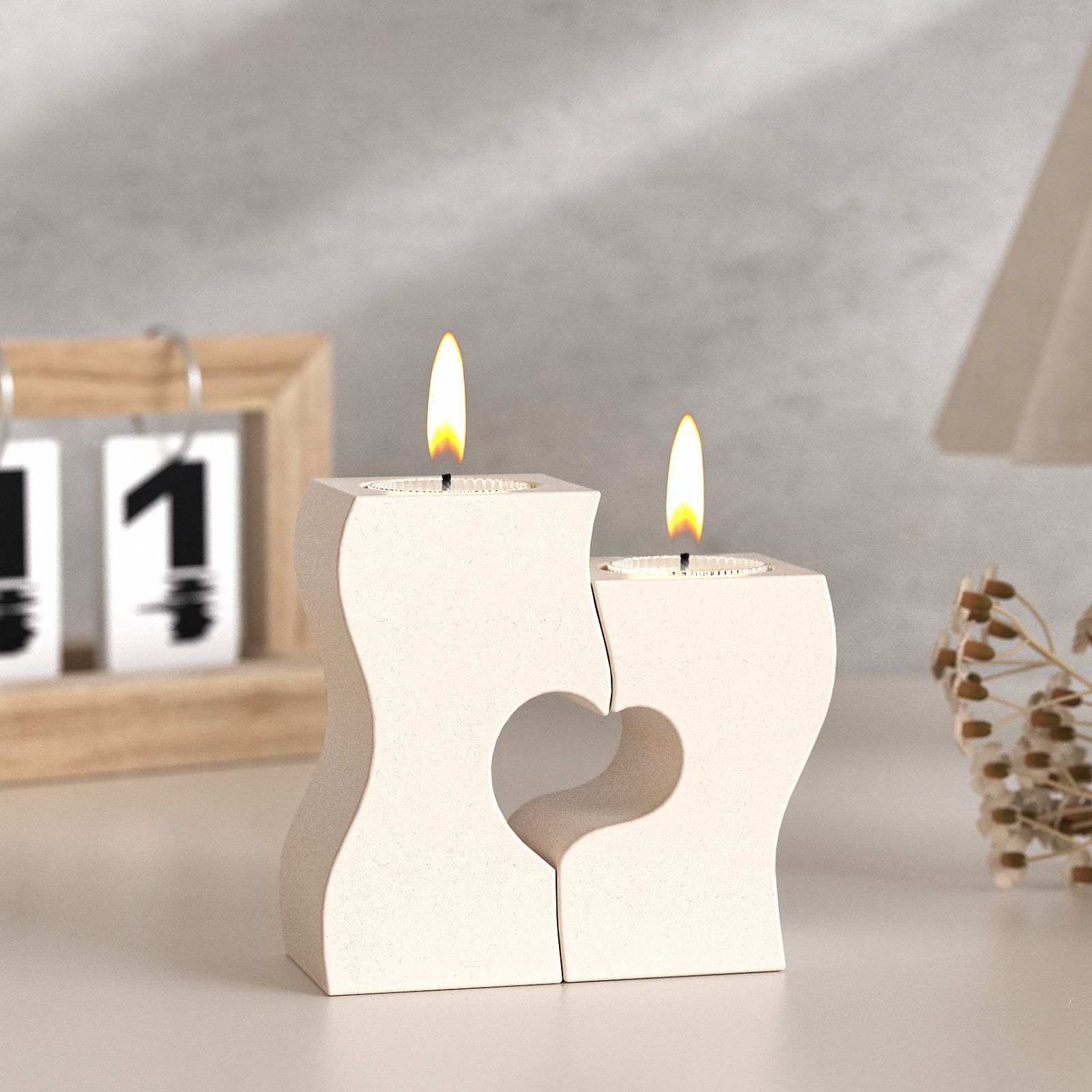 Candle Making Items - S Heart Candlestick Silicone Molds DIY