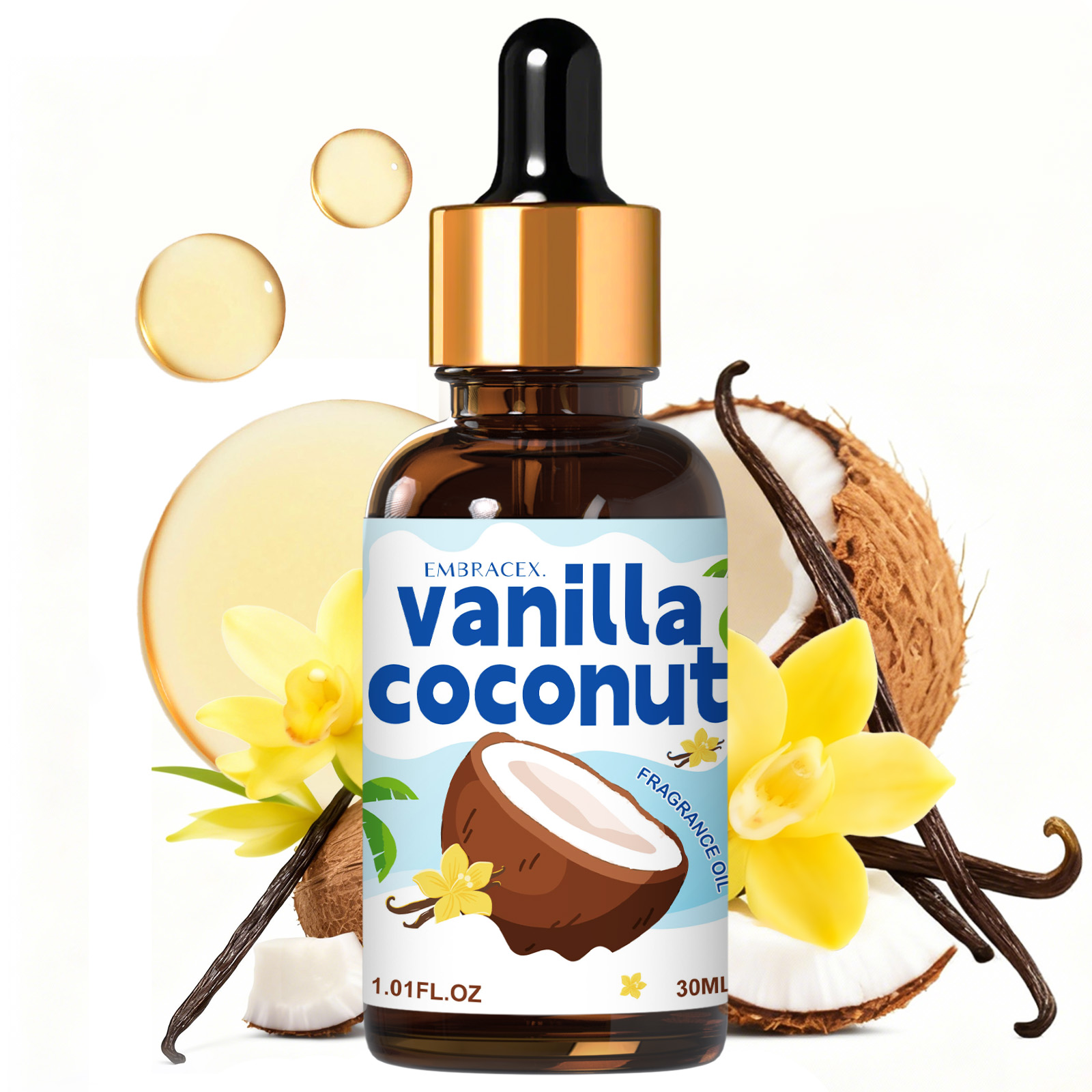 Candle Making Oils - 30ml Vanilla Coconut Essential Oil Sweet