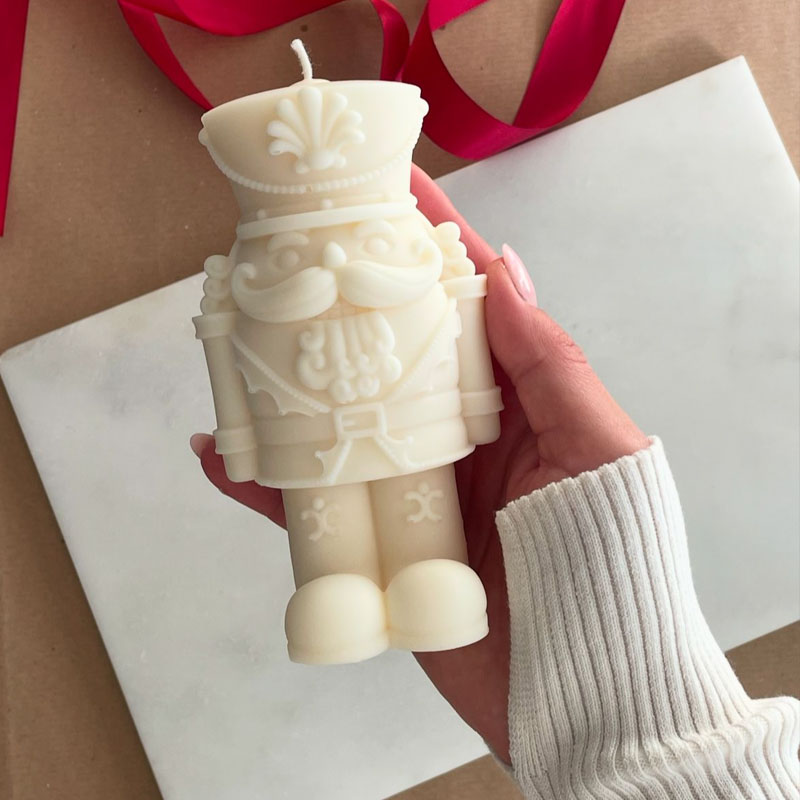 Candle Making Fat - Nutcrackers Soldier Candle Mold DIY Walnut