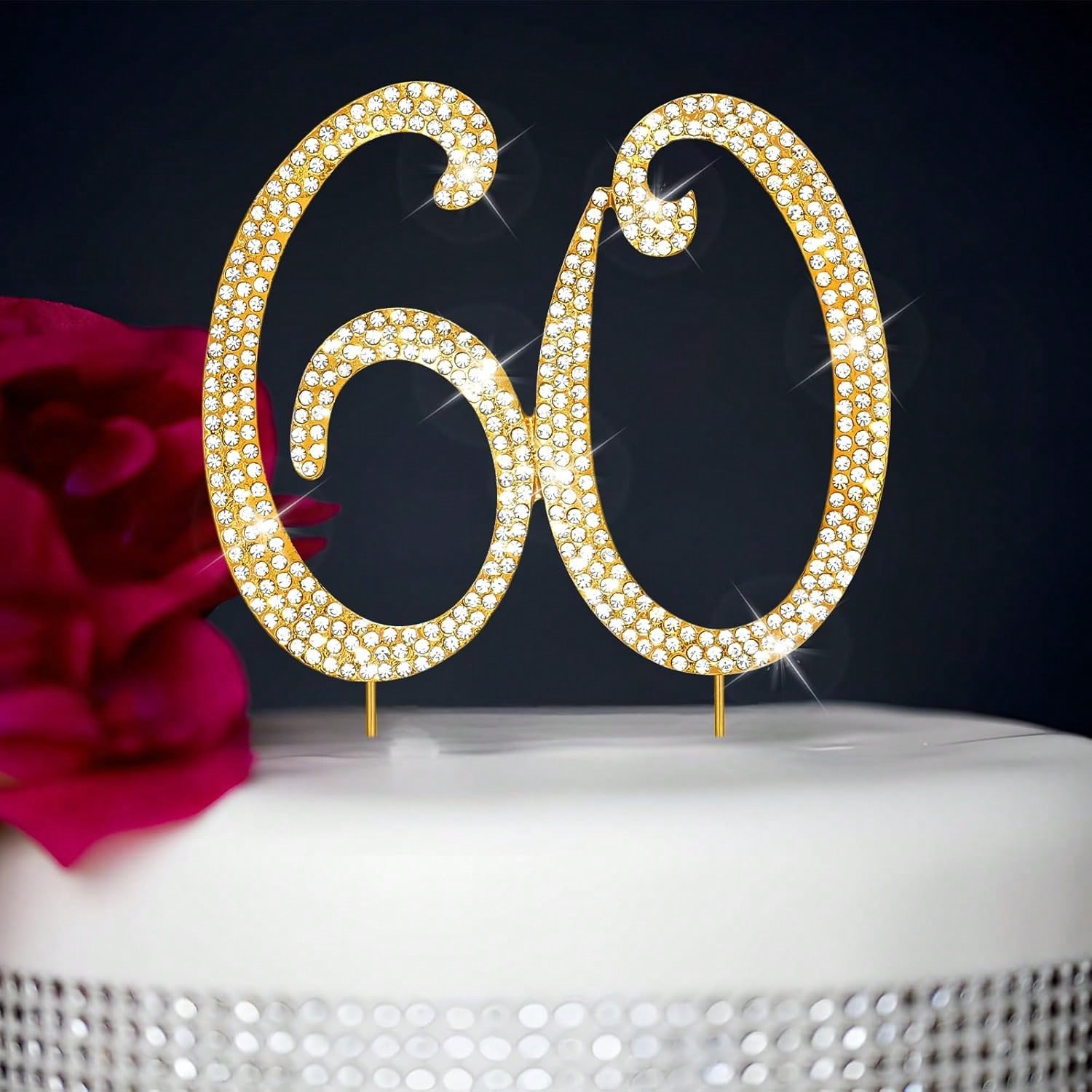 Candle Making Items - Large Gold Rhinestone Number Cake Topper