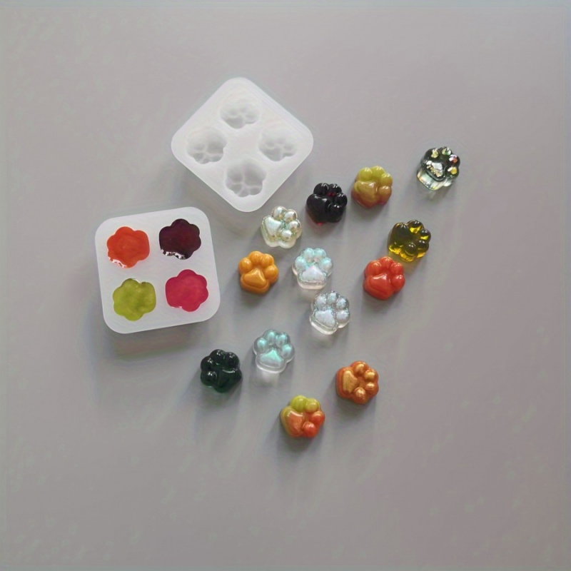 Candle Making Items - 1Cat Paw Pattern Silicone Mold Set-4A