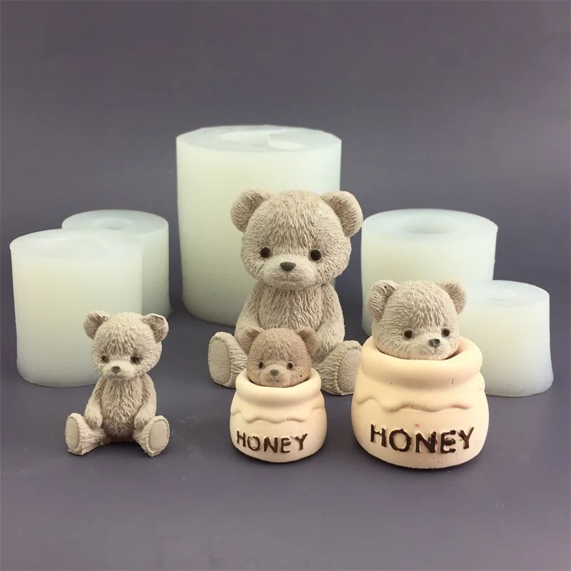Candle Making Pot - Cute Bear Honey Jar Silicone Candle