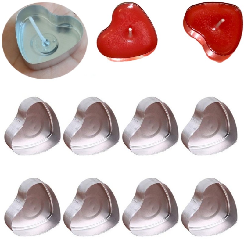 100 Sets Heart shaped Empty Al - Candle Making Pot review and price