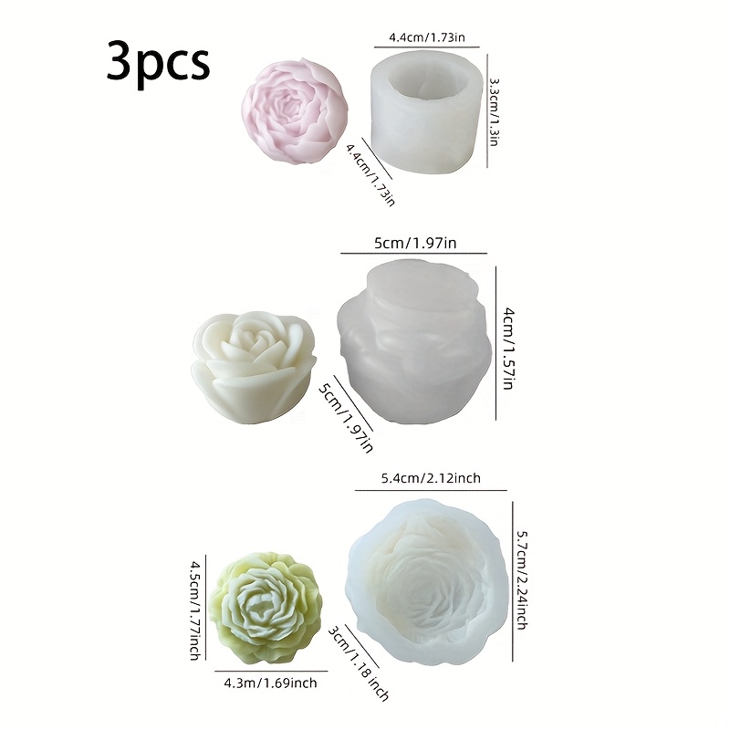 3Set of floral silicone candle - Candle Making Temperature review and price