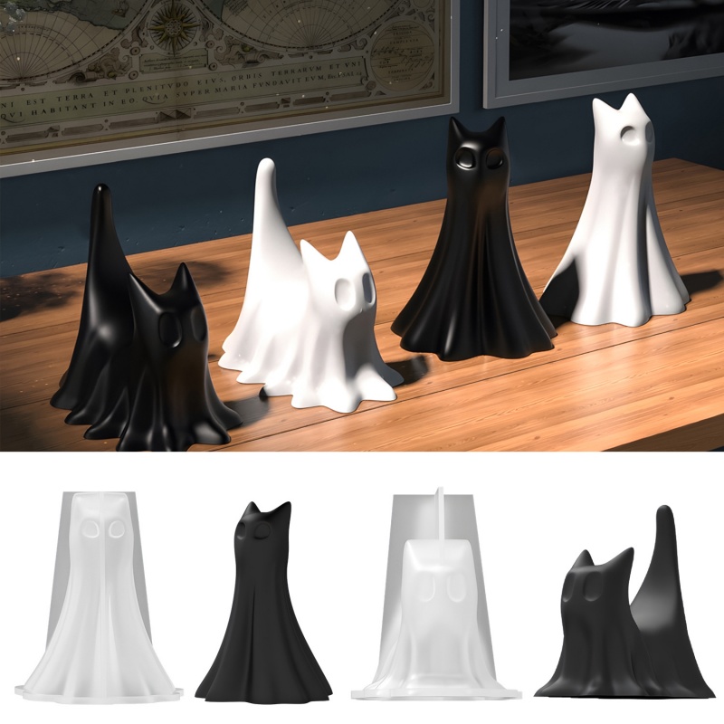 Ghost Cat Halloween Desktop Or - Candle Making Items review and price