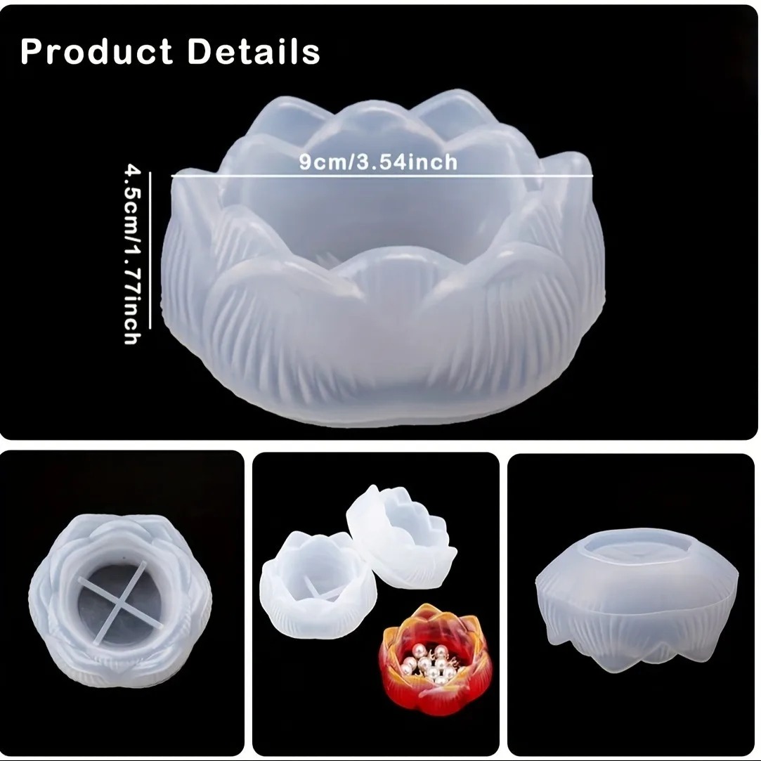 1pc DIY Lotus Flower Silicone  - Kraft Box Candle review and price