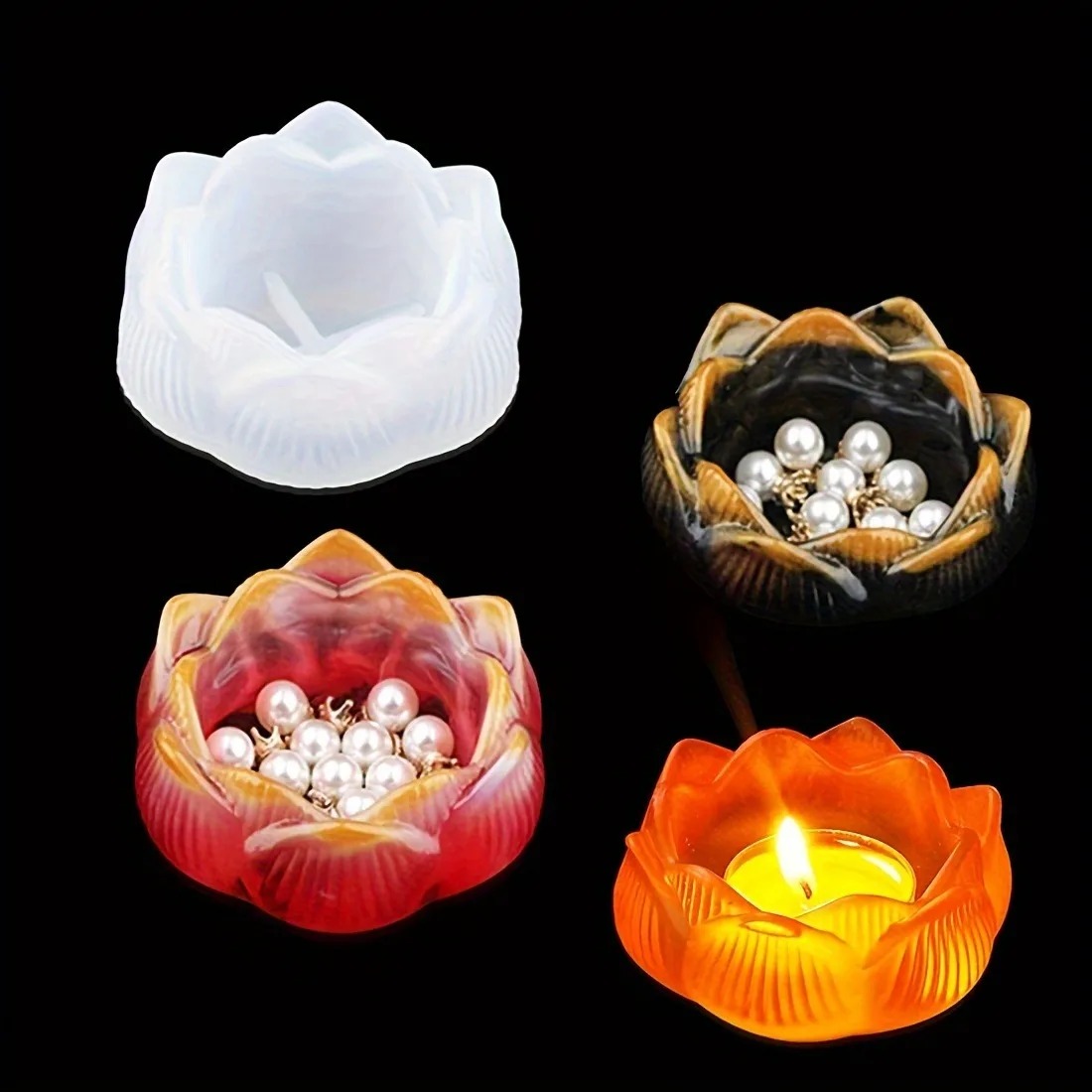 1pc DIY Lotus Flower Silicone  - Kraft Box Candle review and price