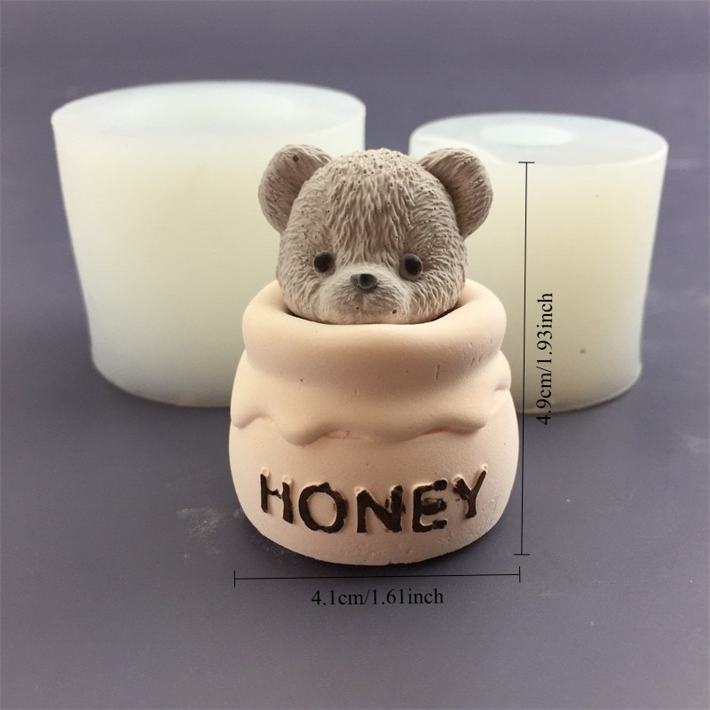 Cute Bear Honey Jar Silicone C - Candle Making Pot review and price