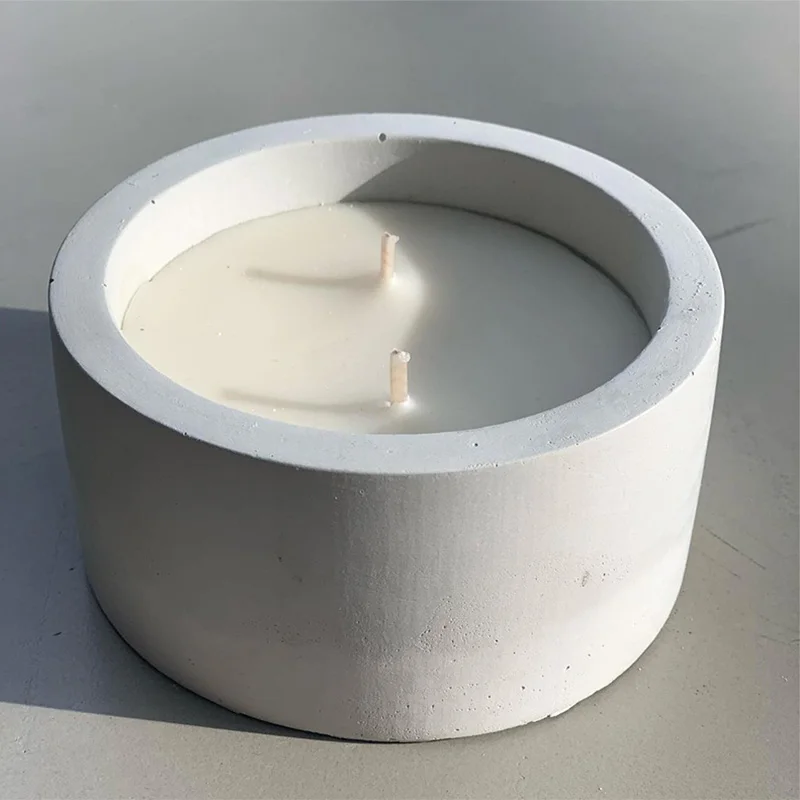 3 Sizes Round Cement Concrete  - Kraft Box Candle review and price