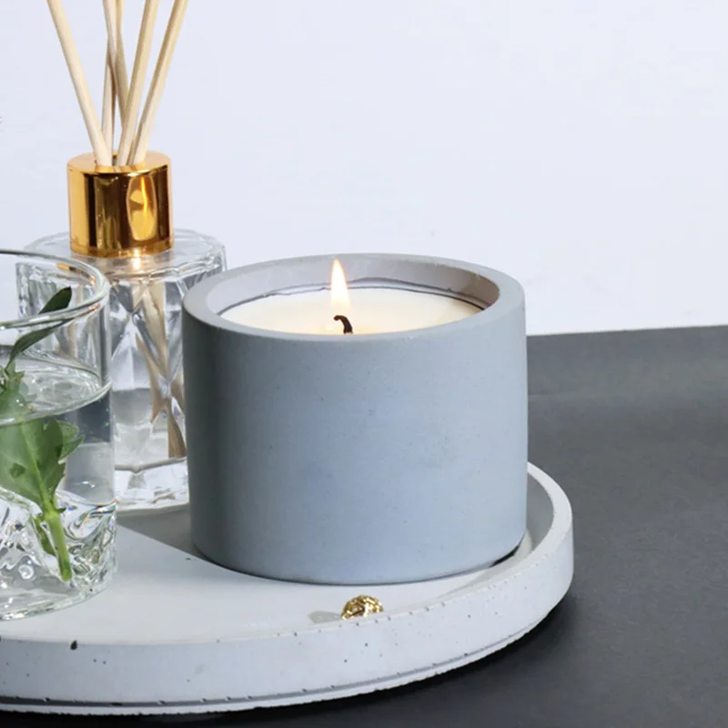 3 Sizes Round Cement Concrete  - Kraft Box Candle review and price