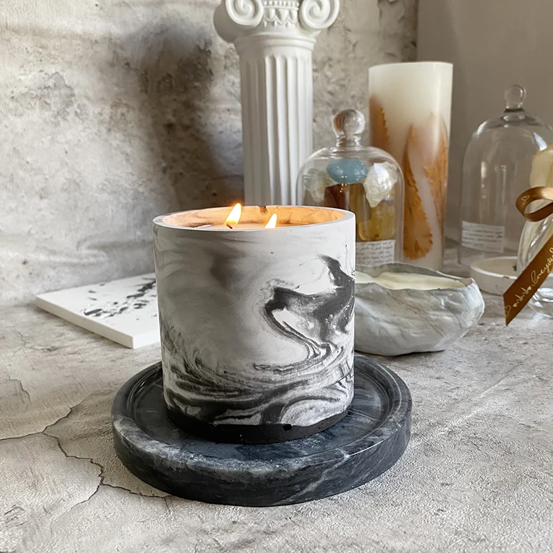 3 Sizes Round Cement Concrete  - Kraft Box Candle review and price